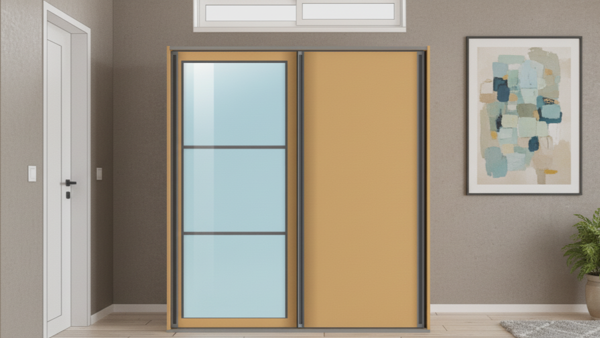 Technický nákres vstavanej skrine na mieru